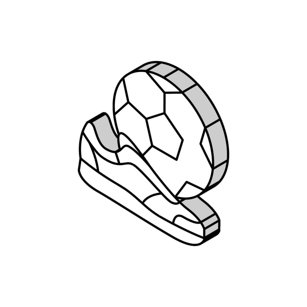 play football soccer mens leisure isometric icon vector illustration