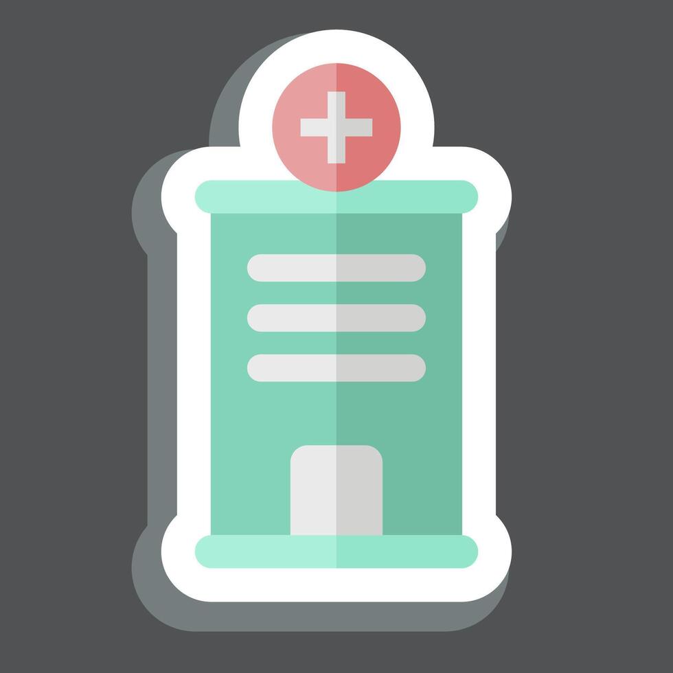 Sticker Hospital. related to Medical symbol. simple design editable. simple illustration vector