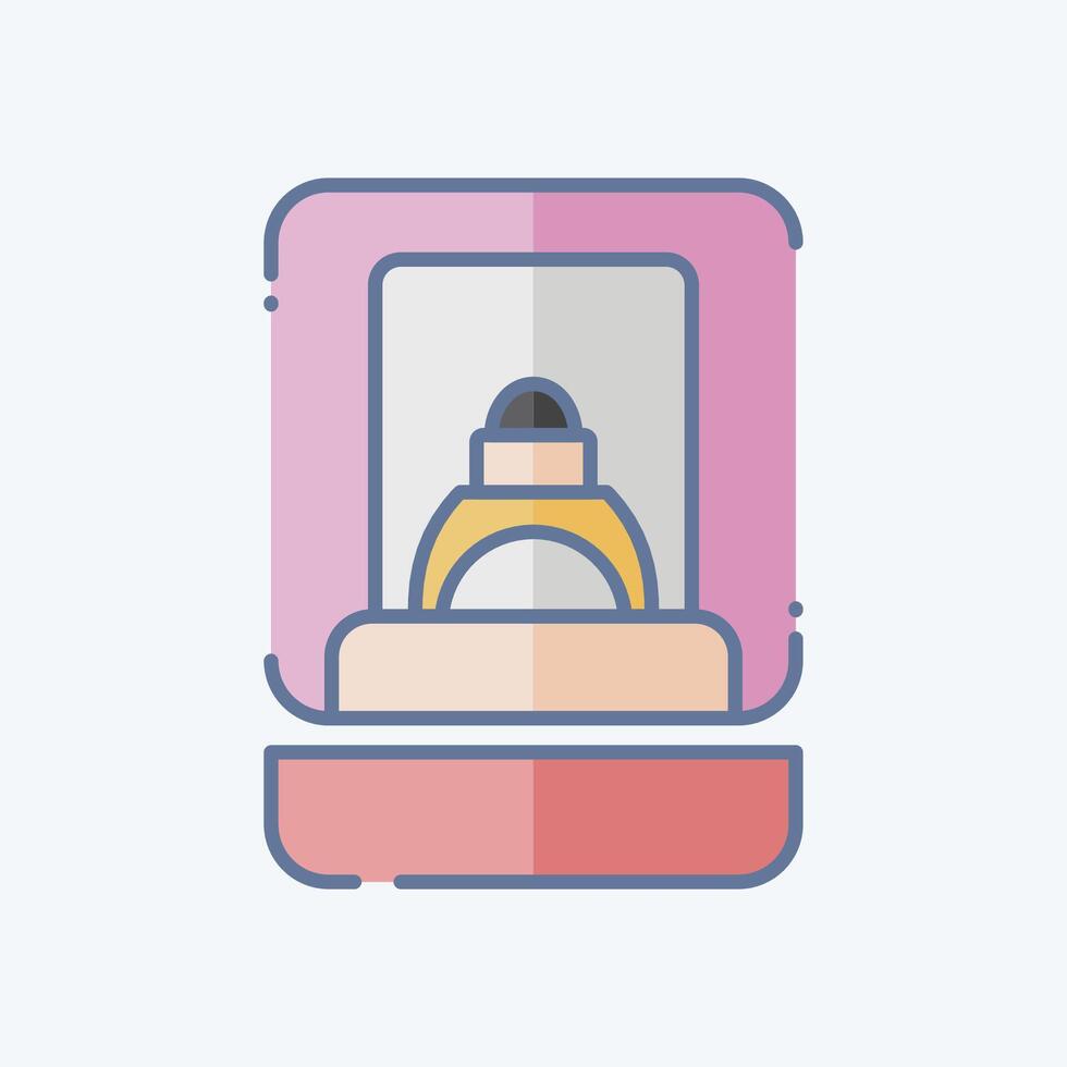 Icon Ring Box. related to Jewelry symbol. doodle style. simple design editable. simple illustration vector