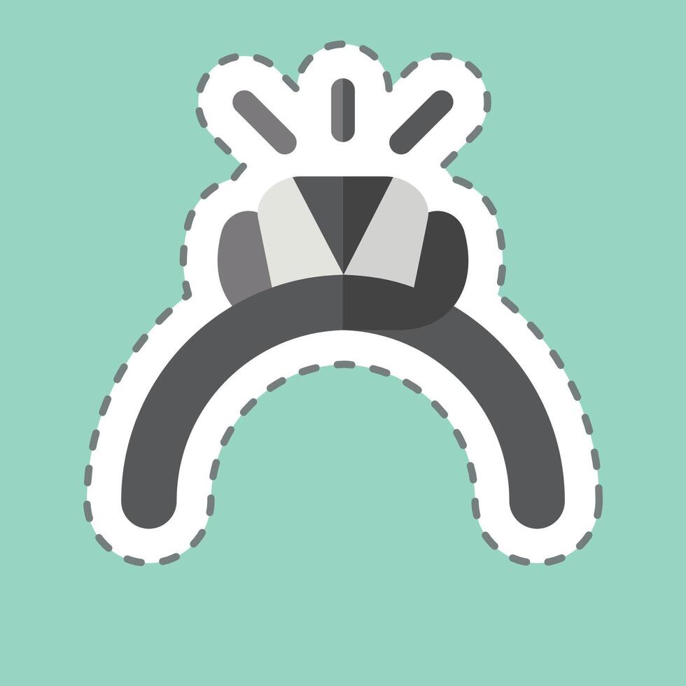 Sticker line cut Ring. related to Jewelry symbol. simple design editable. simple illustration vector