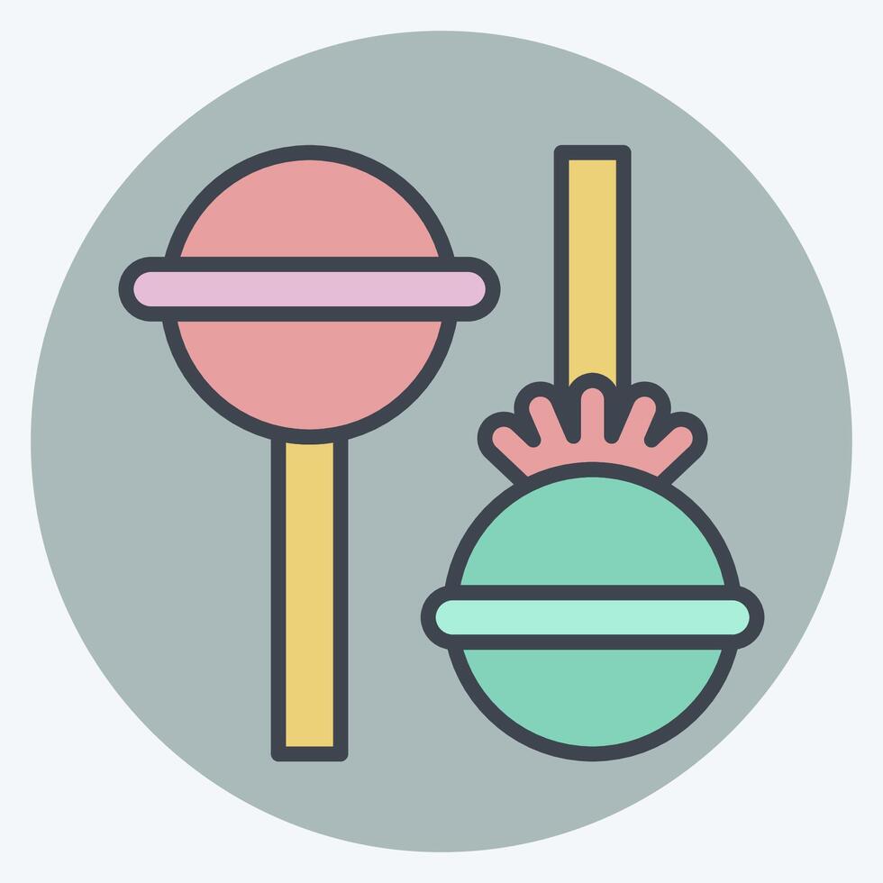 icono piruleta relacionado a rápido comida símbolo. color compañero estilo. sencillo diseño editable. sencillo ilustración vector