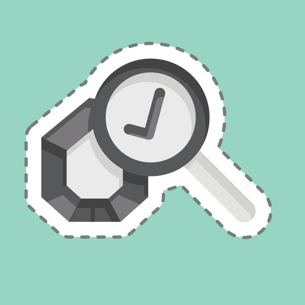 Sticker line cut Quality Control. related to Jewelry symbol. simple design editable. simple illustration vector