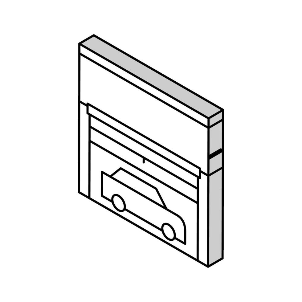 underground car parking isometric icon vector illustration