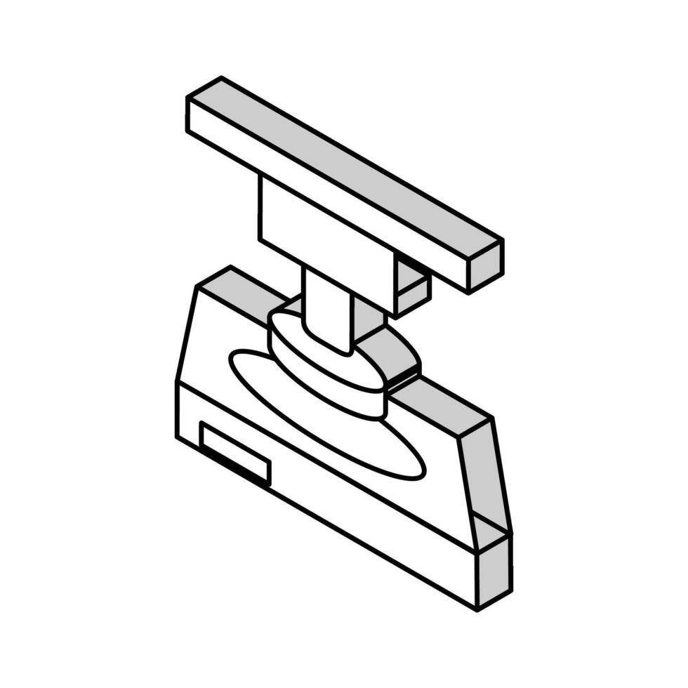 prensa equipo semiconductor fabricación isométrica icono vector ilustración