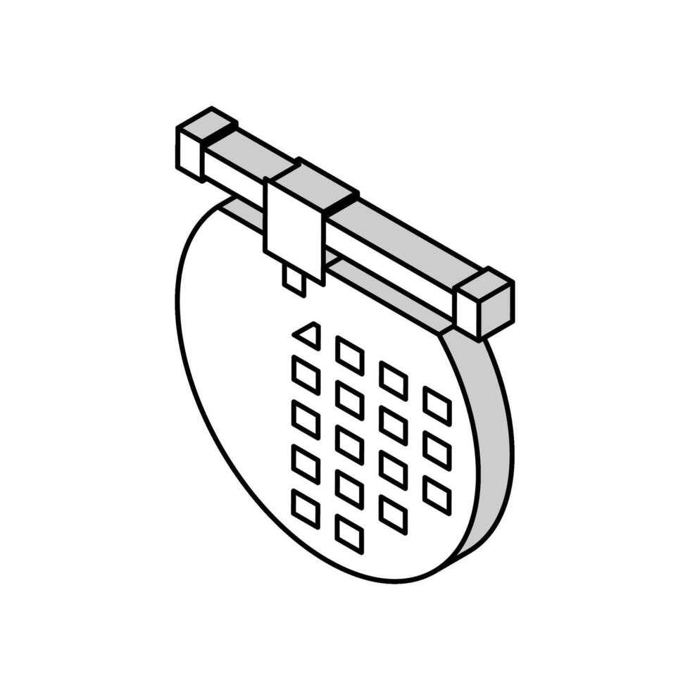 installing semiconductor on board isometric icon vector illustration