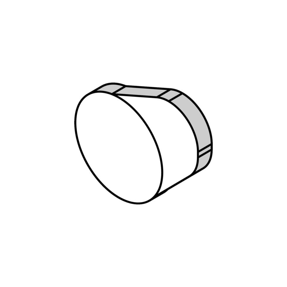 round bar metal profile isometric icon vector illustration