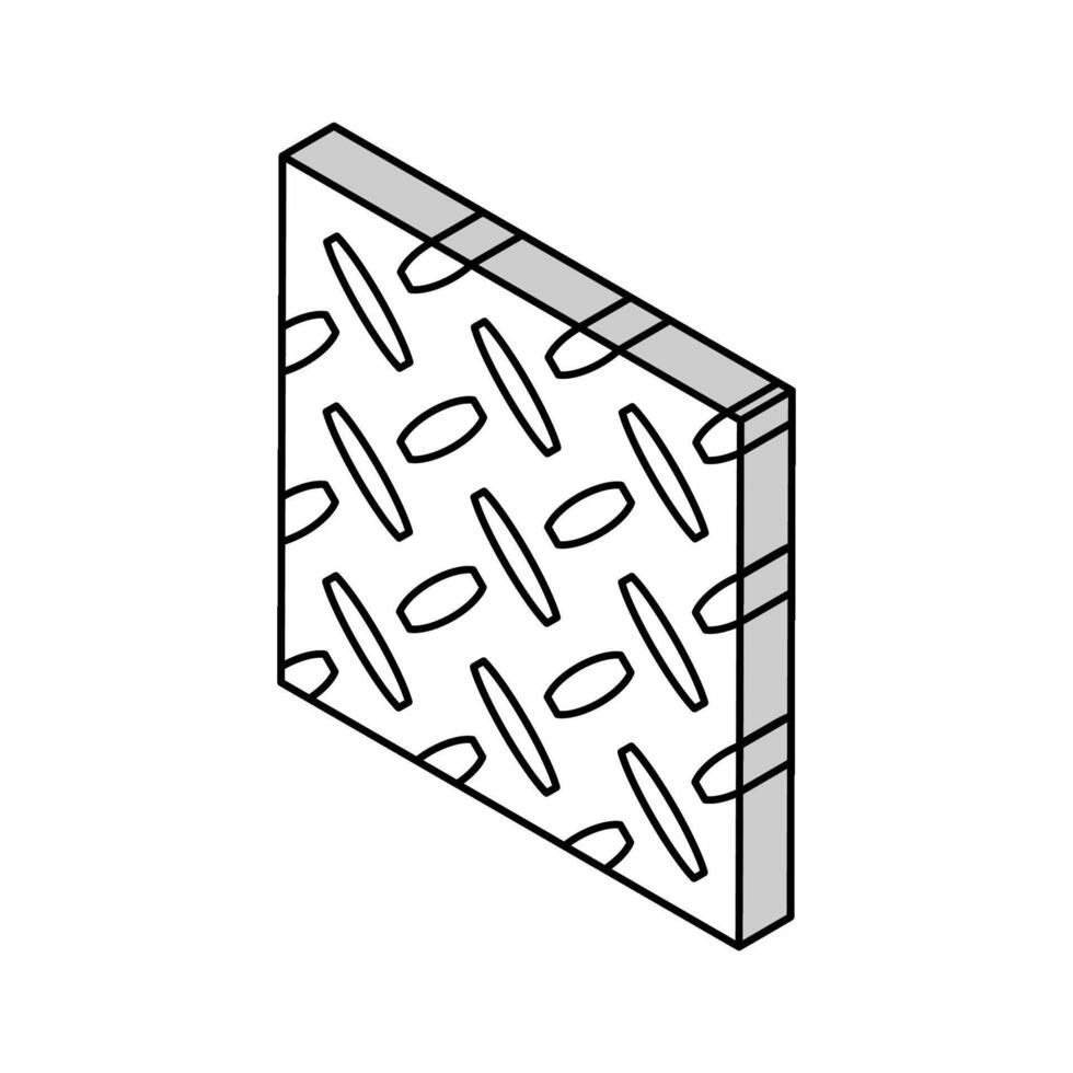 diamond plate metal isometric icon vector illustration