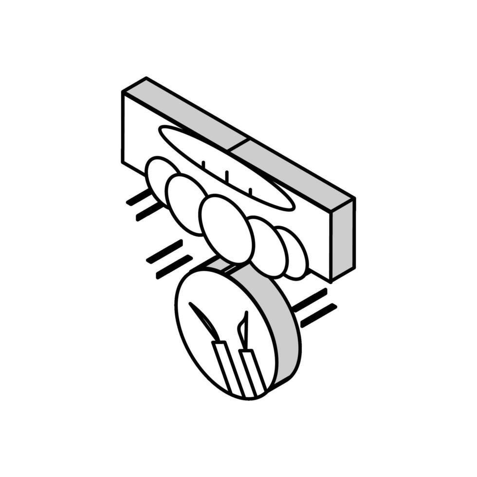 ligero accesorio reparar isométrica icono vector ilustración