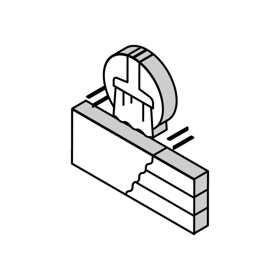 cubierta y patio reparar isométrica icono vector ilustración