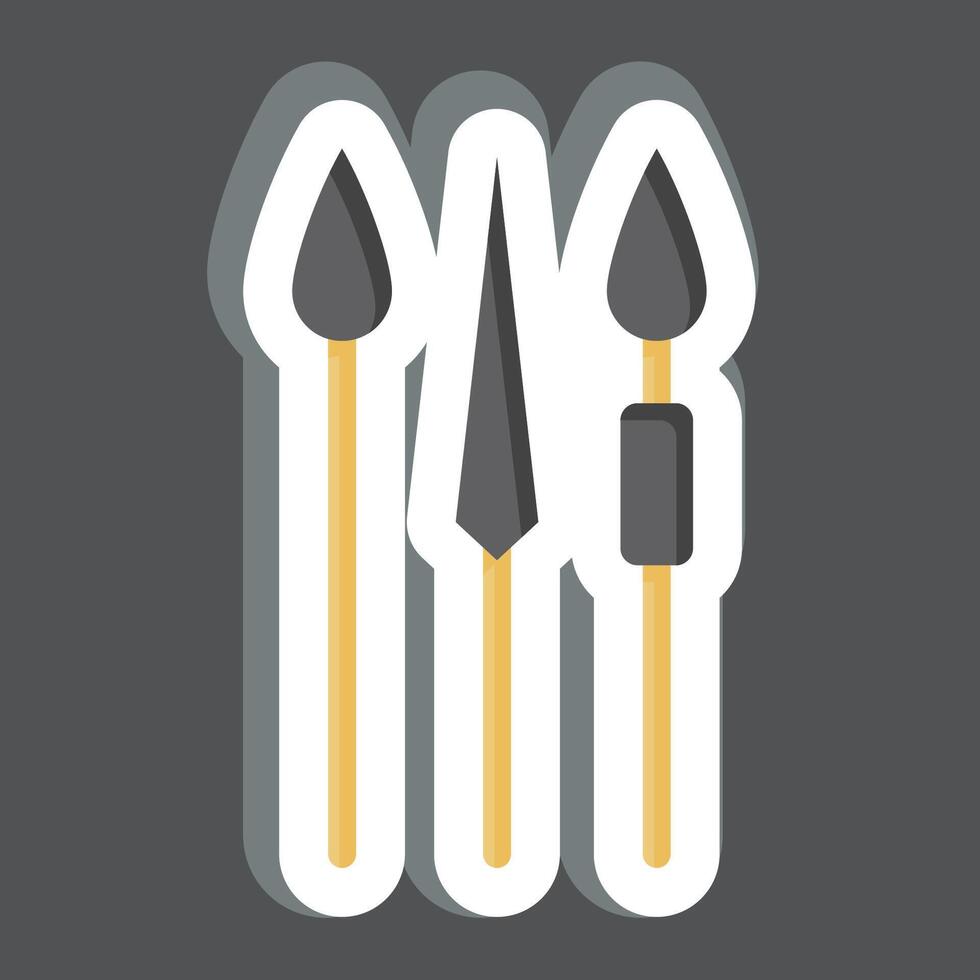 Sticker Lance. related to Kenya symbol. simple design editable. simple illustration vector