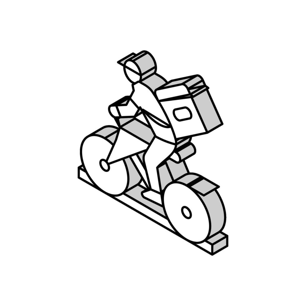 bike delivery isometric icon vector illustration