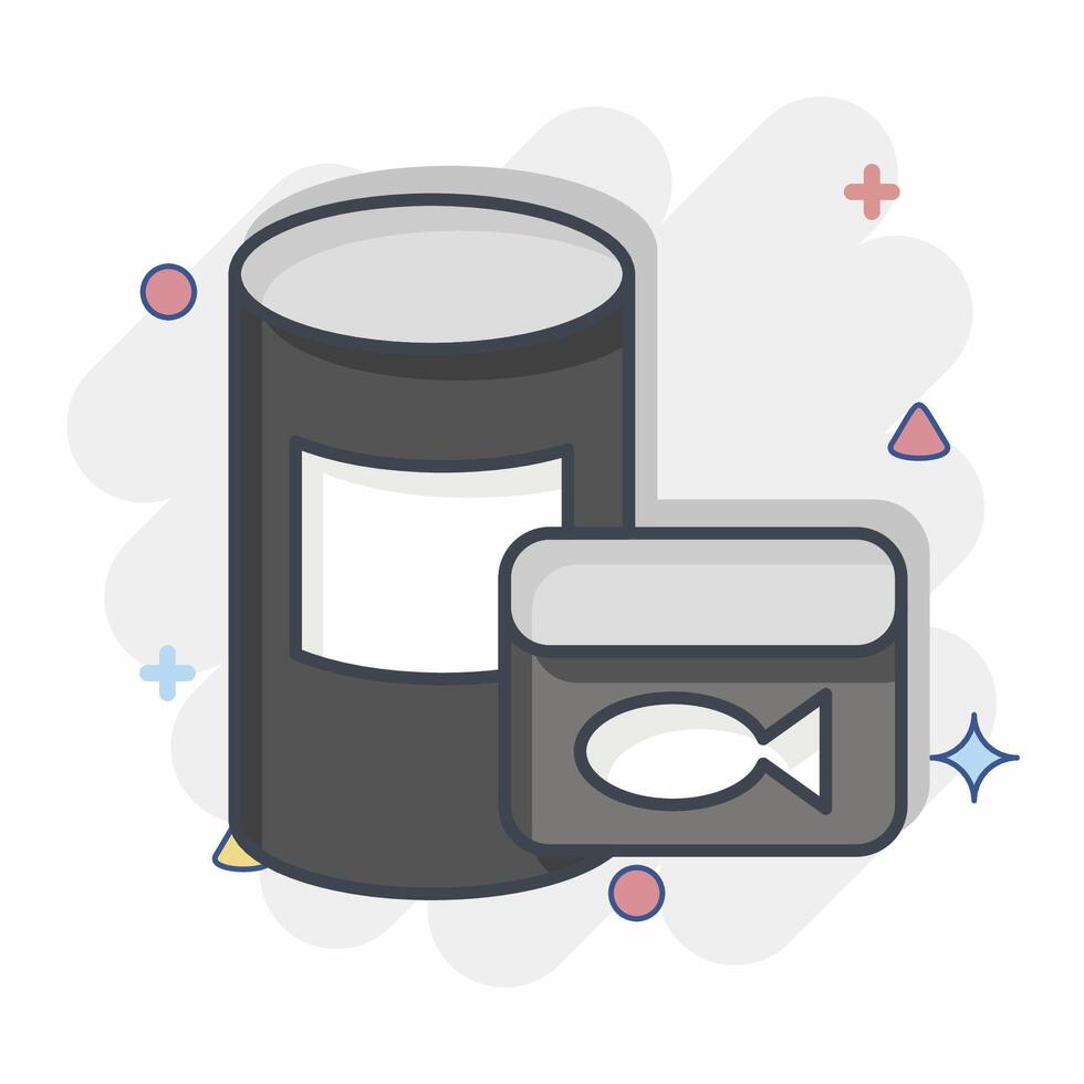 Icon Caned Food. related to Fast Food symbol. comic style. simple design editable. simple illustration vector
