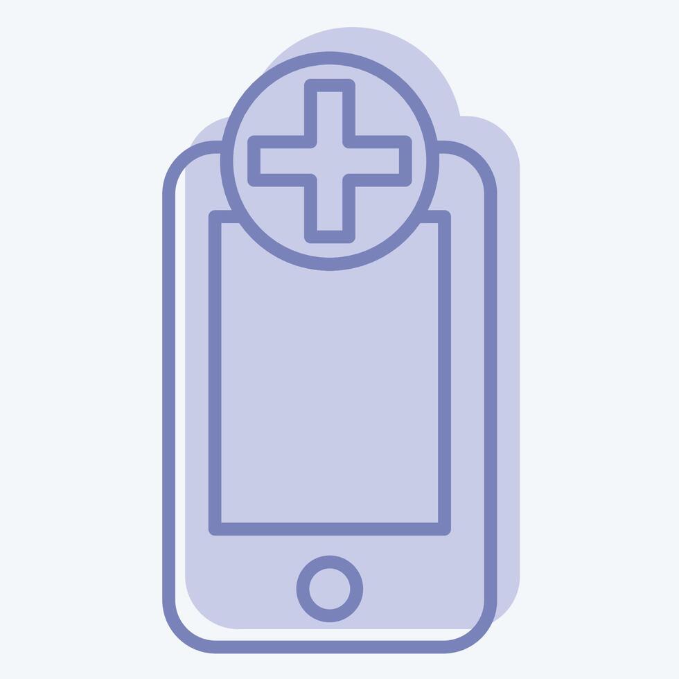 Icon Medical App. related to Medical symbol. two tone style. simple design editable. simple illustration vector