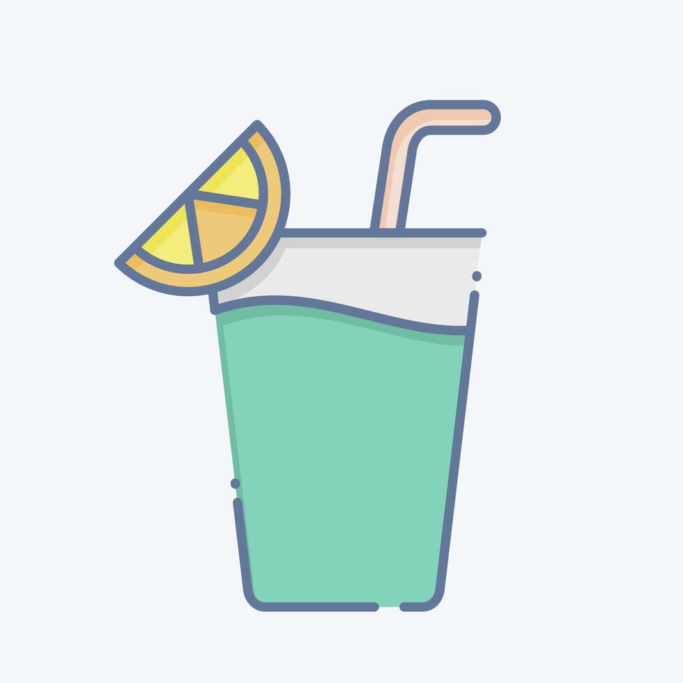 Icon Cocktail 2. related to Cocktails,Drink symbol. doodle style. simple design editable. simple illustration vector