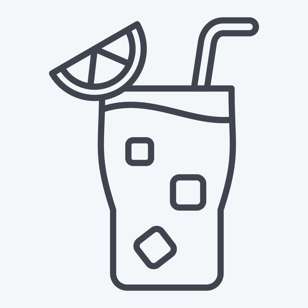 Icon Cocktail 3. related to Cocktails,Drink symbol. line style. simple design editable. simple illustration vector