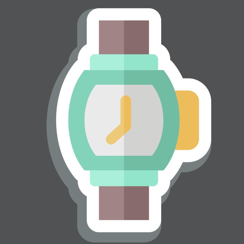 pegatina reloj de pulsera. relacionado a joyería símbolo. sencillo diseño editable. sencillo ilustración vector