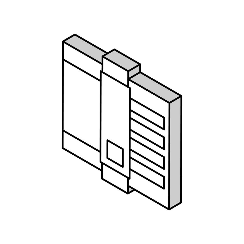 paper cut equipment isometric icon vector illustration