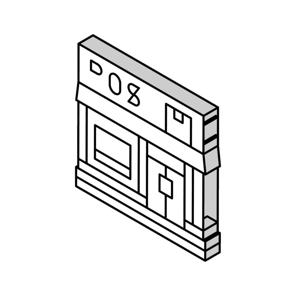 enviar oficina isométrica icono vector ilustración