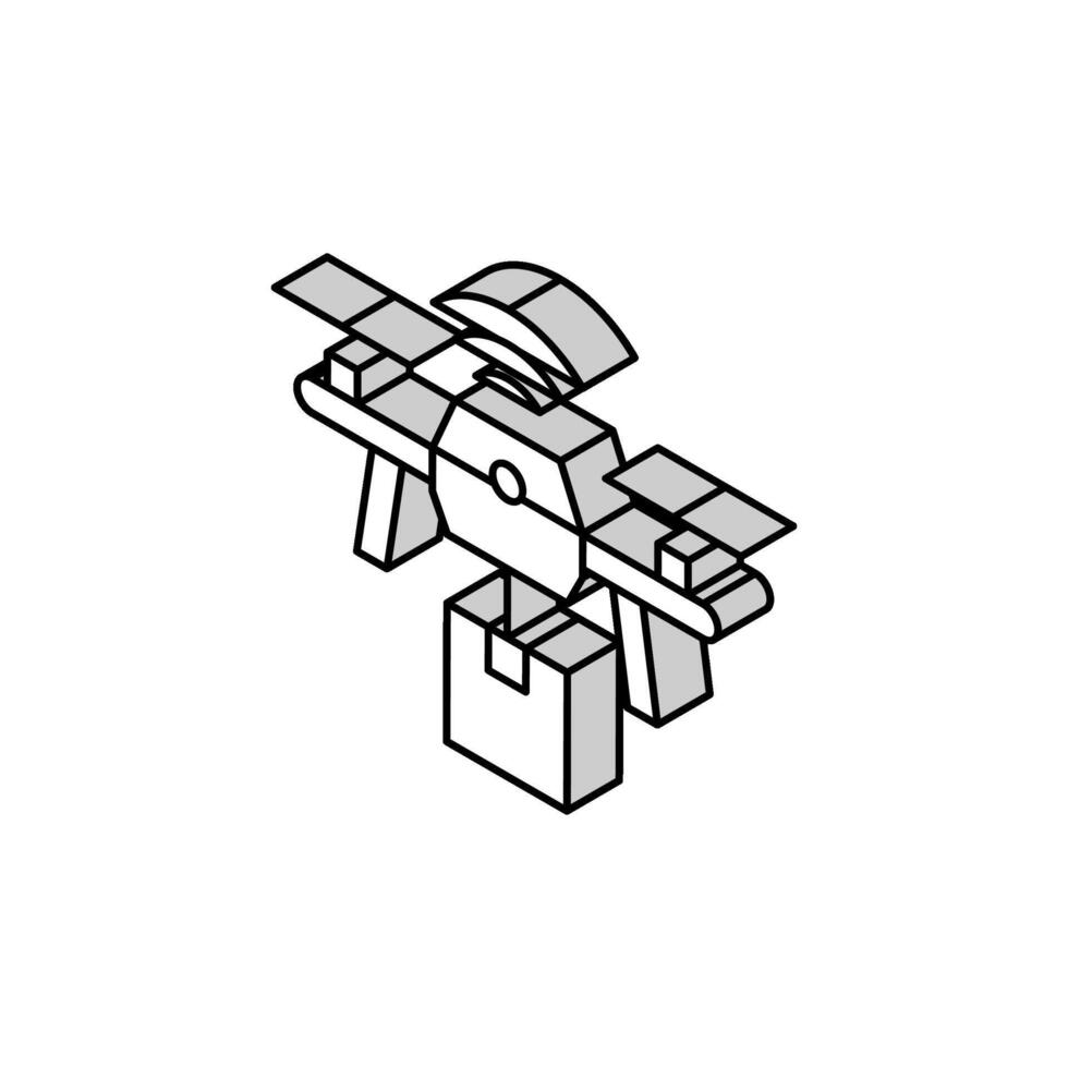 drone delivery isometric icon vector illustration