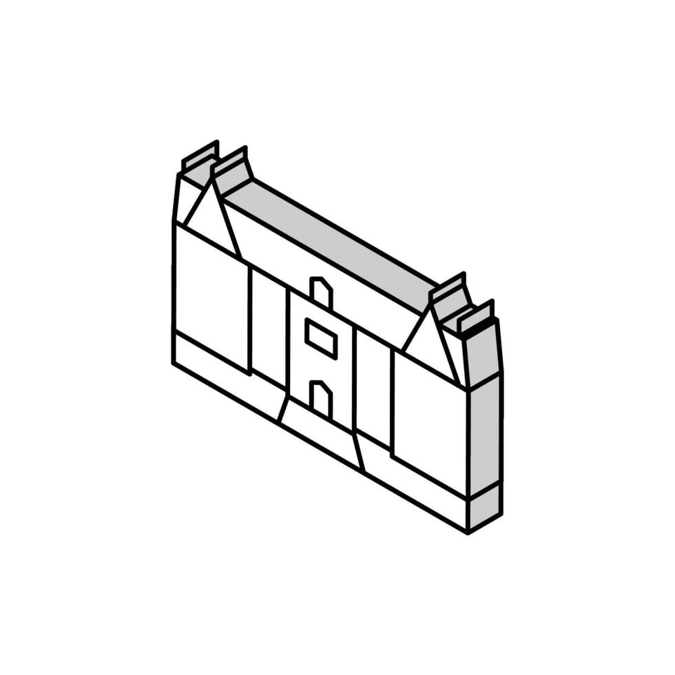 mansión casa isométrica icono vector ilustración