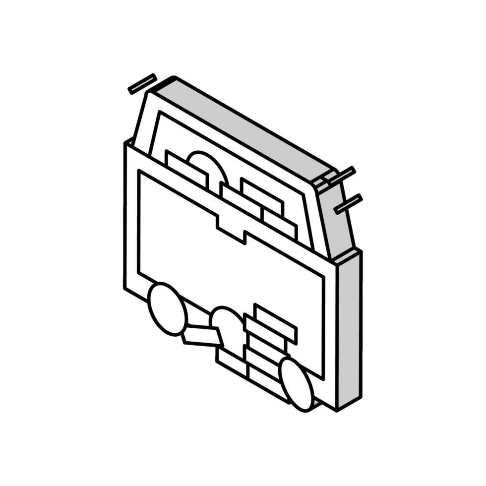 treasure chest found in pirate game isometric icon vector illustration