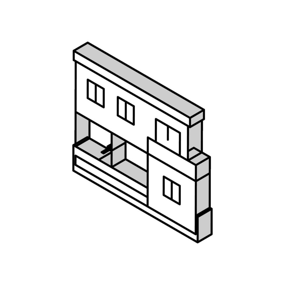 container home isometric icon vector illustration