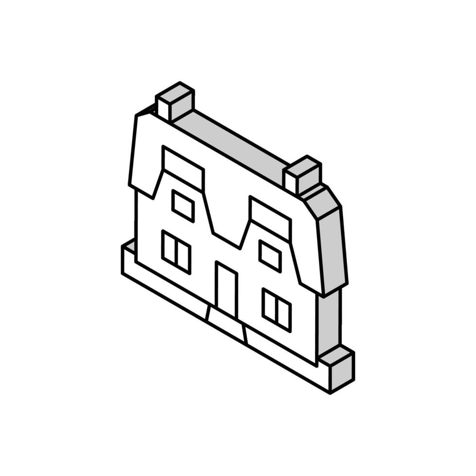 casa de campo icono isométrico ilustración vectorial vector