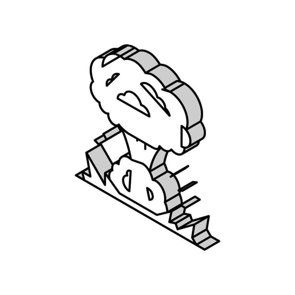 explosion smoke isometric icon vector illustration