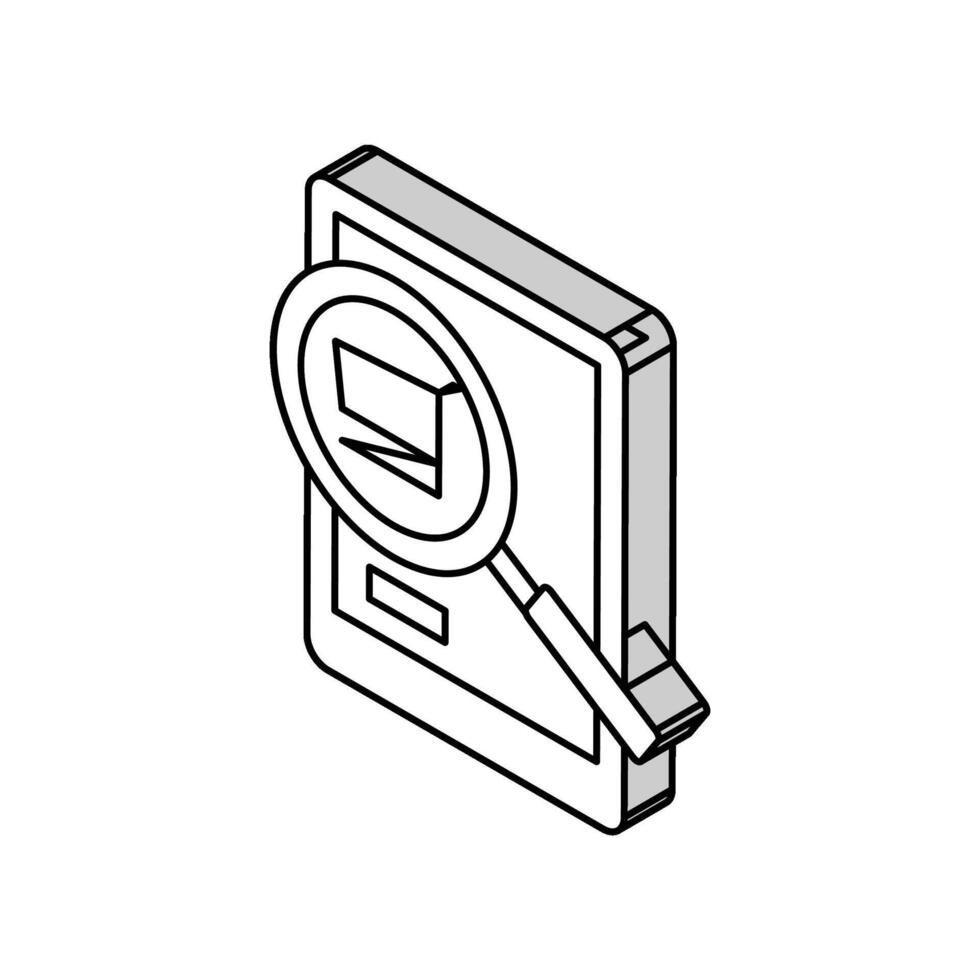 producto investigación isométrica icono vector ilustración