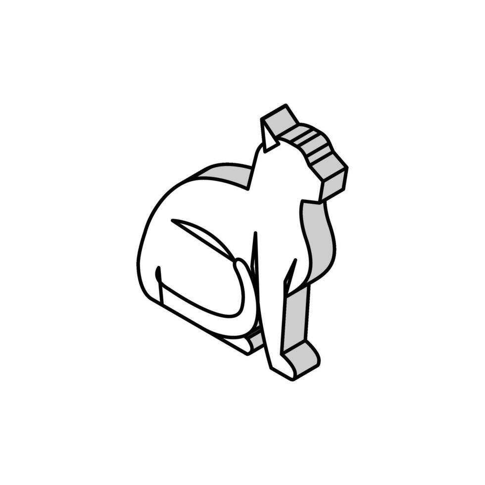 cat pet isometric icon vector illustration