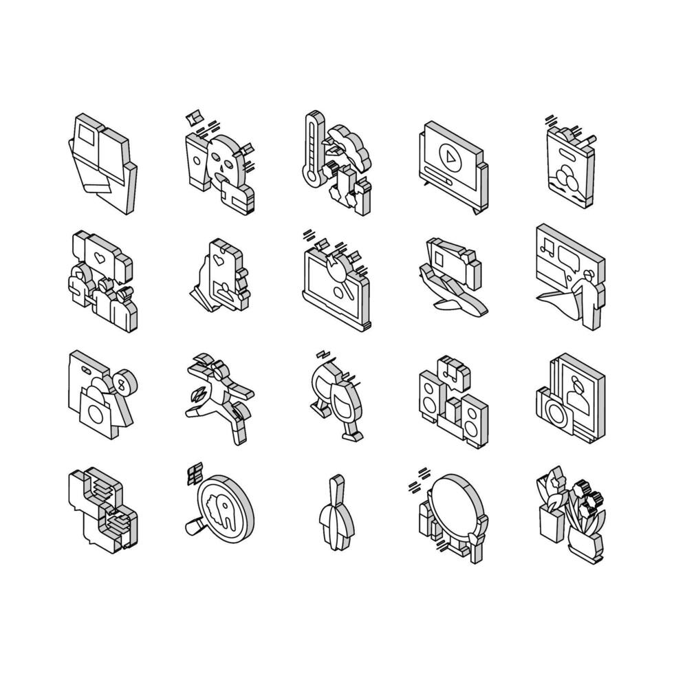 Womens Leisure Time Collection isometric icons set vector