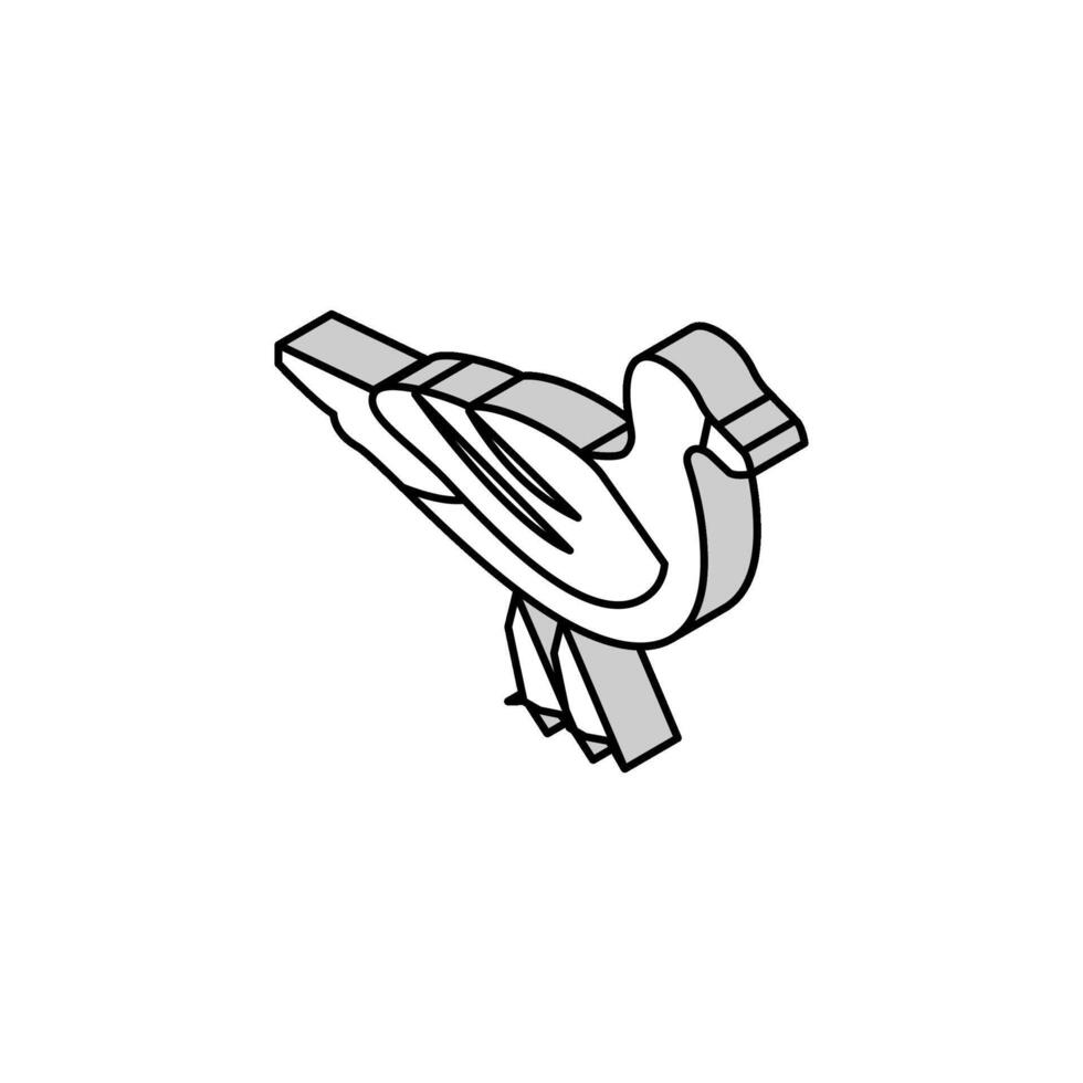 pájaro Oceano isométrica icono vector ilustración