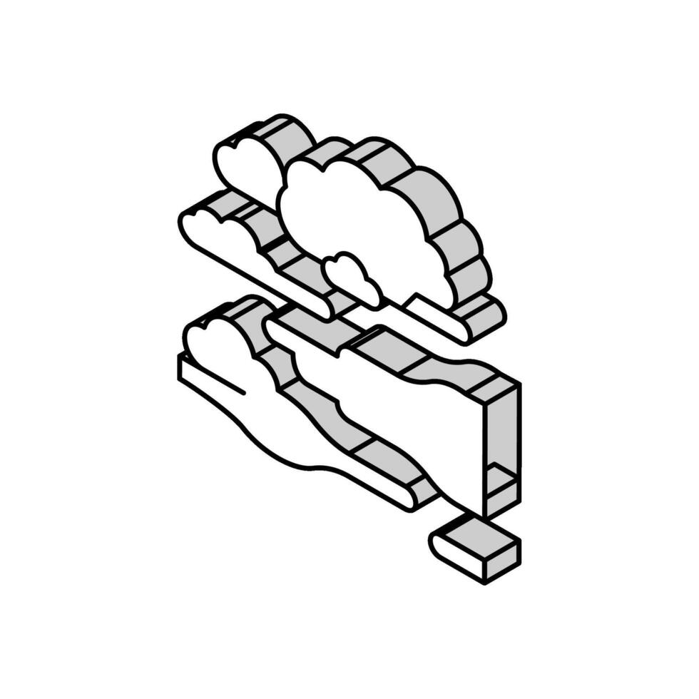 niebla fumar isométrica icono vector ilustración