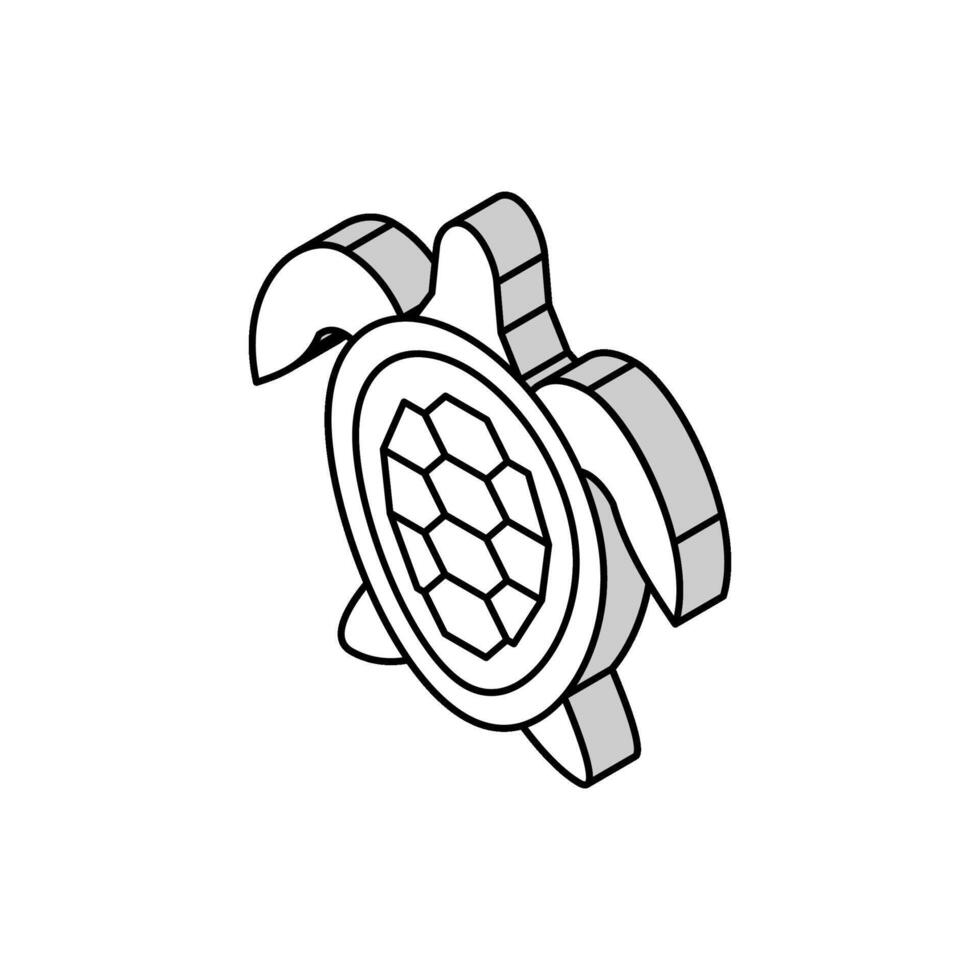 Tortuga Oceano isométrica icono vector ilustración