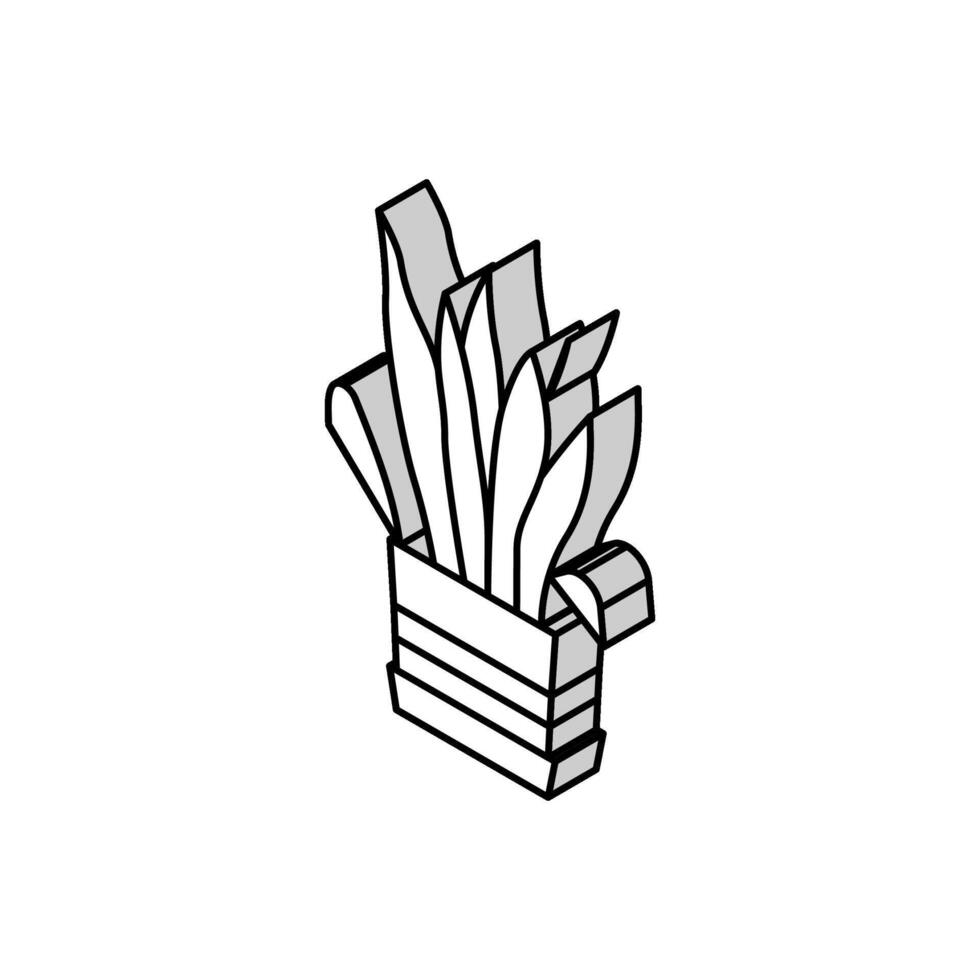 drying house plant isometric icon vector illustration