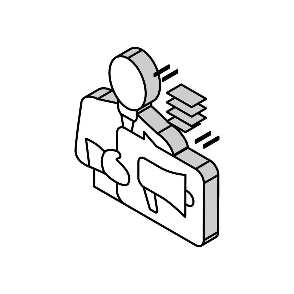 tutor ley isométrica icono vector ilustración