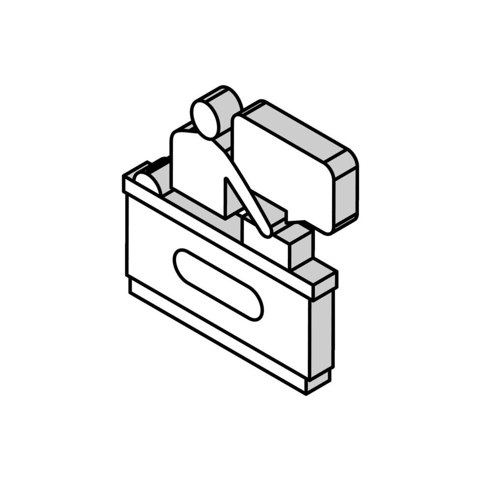 reception motel isometric icon vector illustration