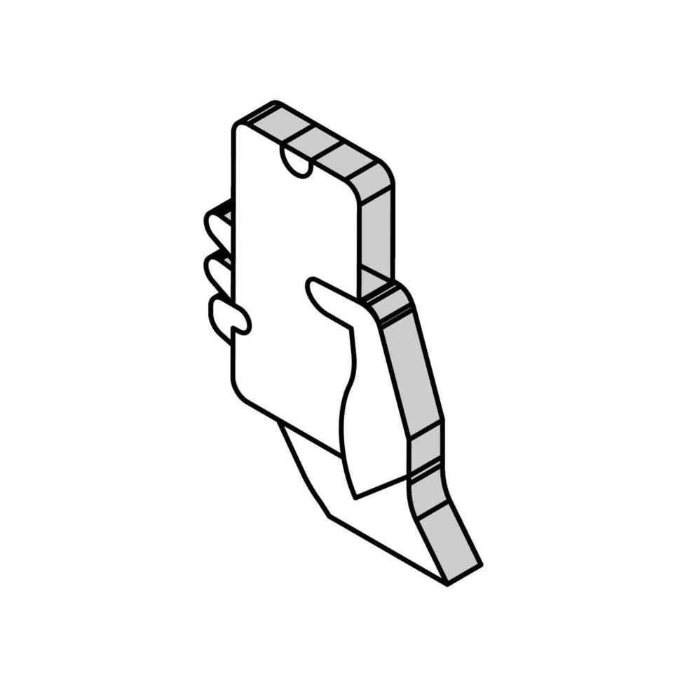 finger swiping on phone screen isometric icon vector illustration