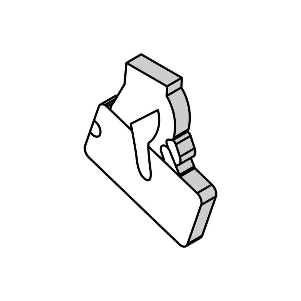 hand hold cellphone isometric icon vector illustration