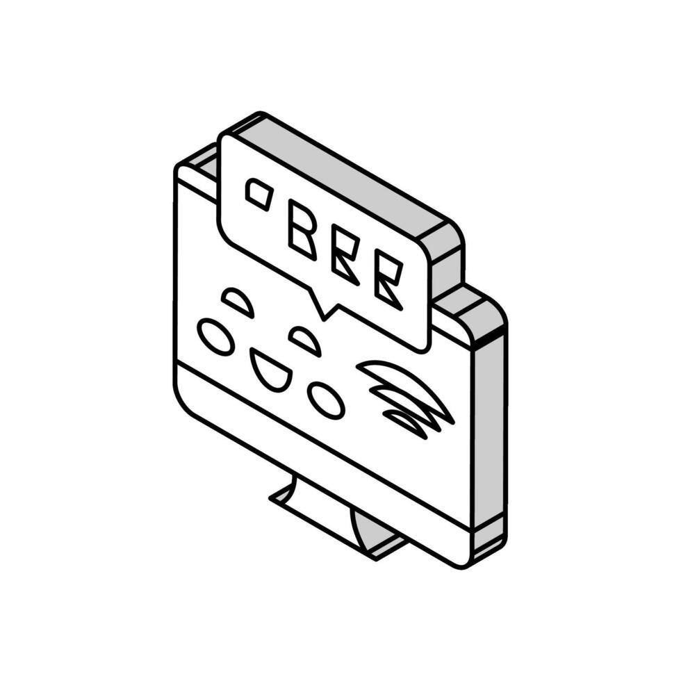 free internet in children library isometric icon vector illustration