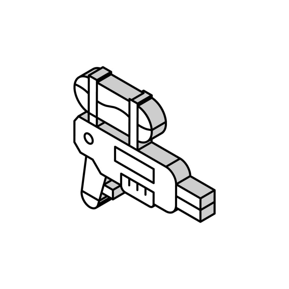 water gun for summer game isometric icon vector illustration