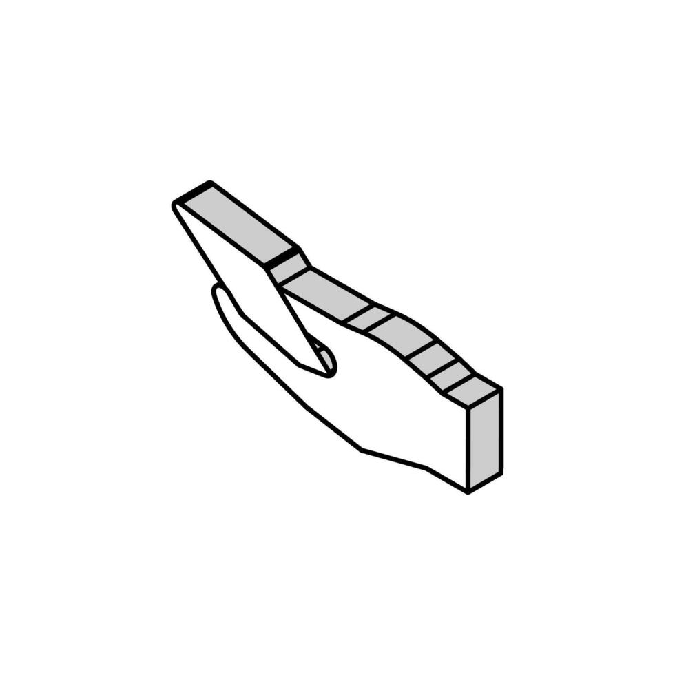 cellphone in hand isometric icon vector illustration