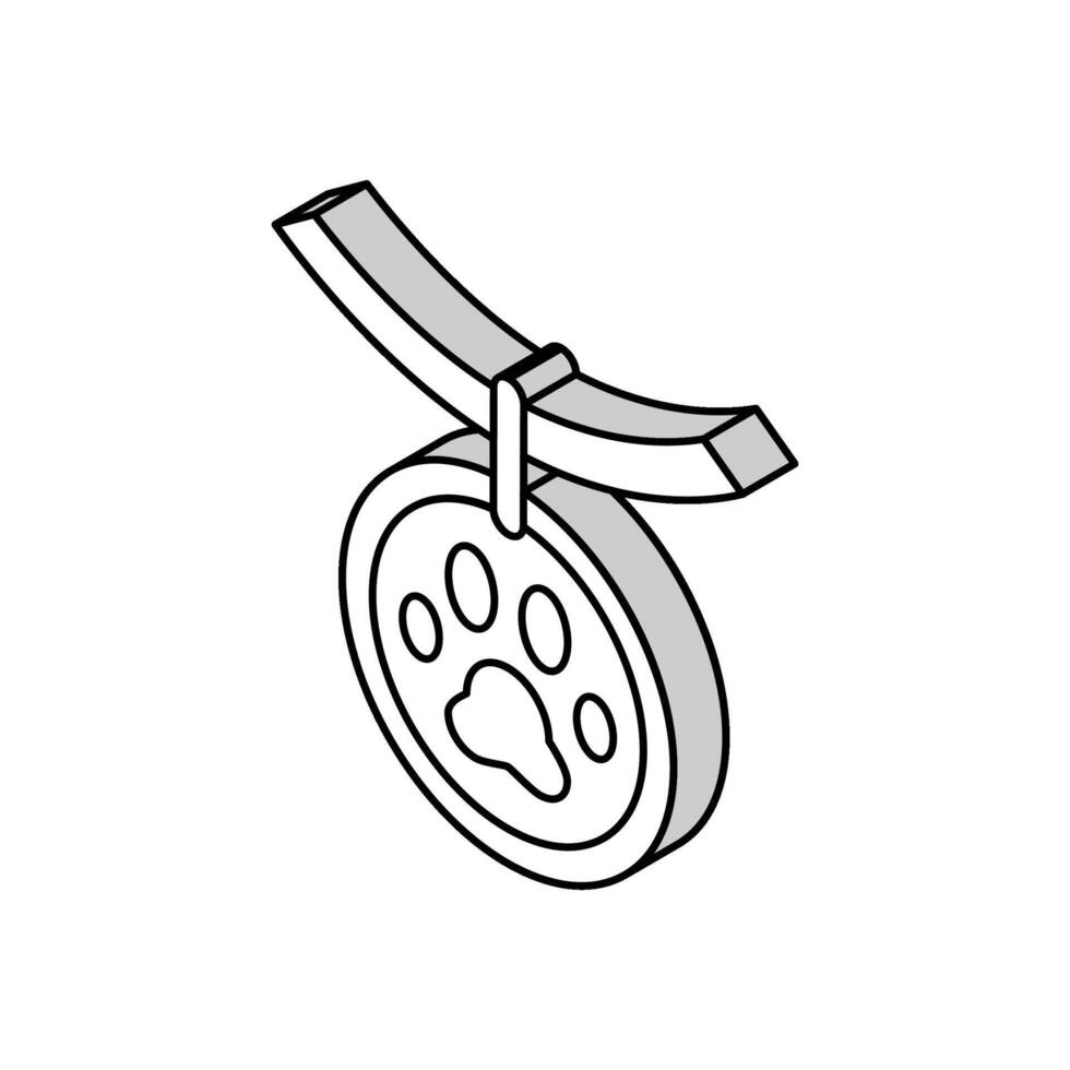 medallion dead pet isometric icon vector illustration