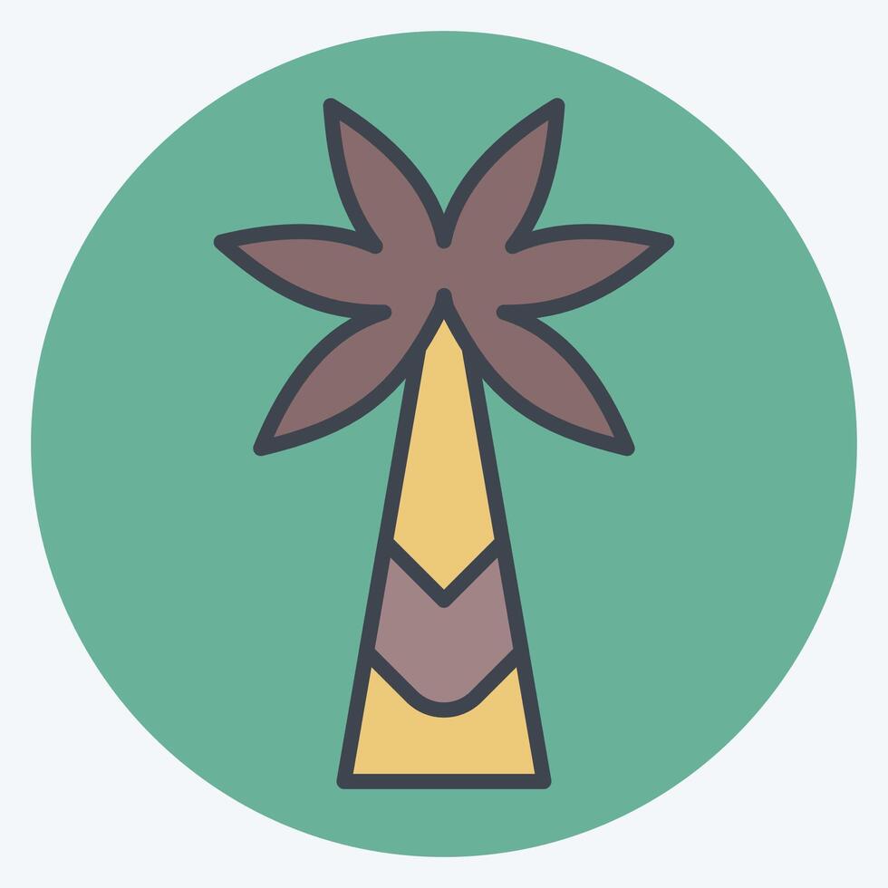 Icon Palm Tree. related to Kenya symbol. color mate style. simple design editable. simple illustration vector