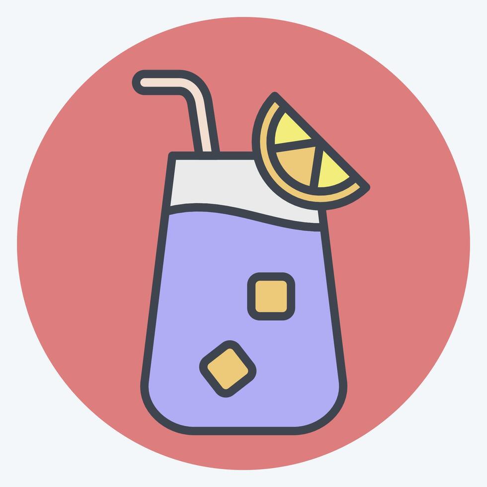 Icon Blue Lagoon. related to Cocktails,Drink symbol. color mate style. simple design editable. simple illustration vector