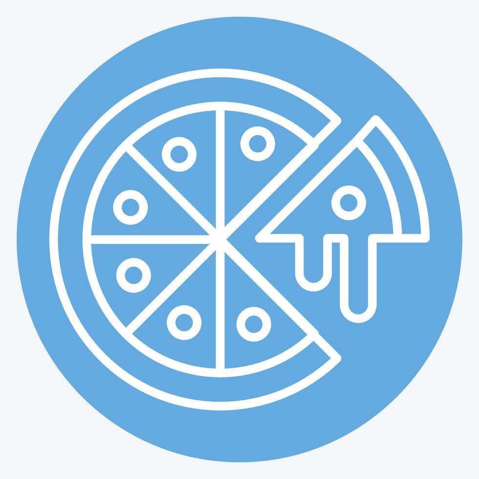 Icon Pizza. related to Fast Food symbol. blue eyes style. simple design editable. simple illustration vector