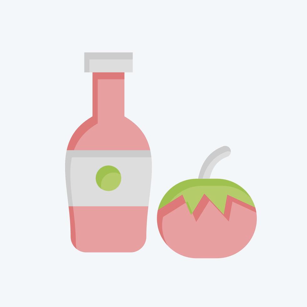 Icon Ketchup. related to Fast Food symbol. flat style. simple design editable. simple illustration vector