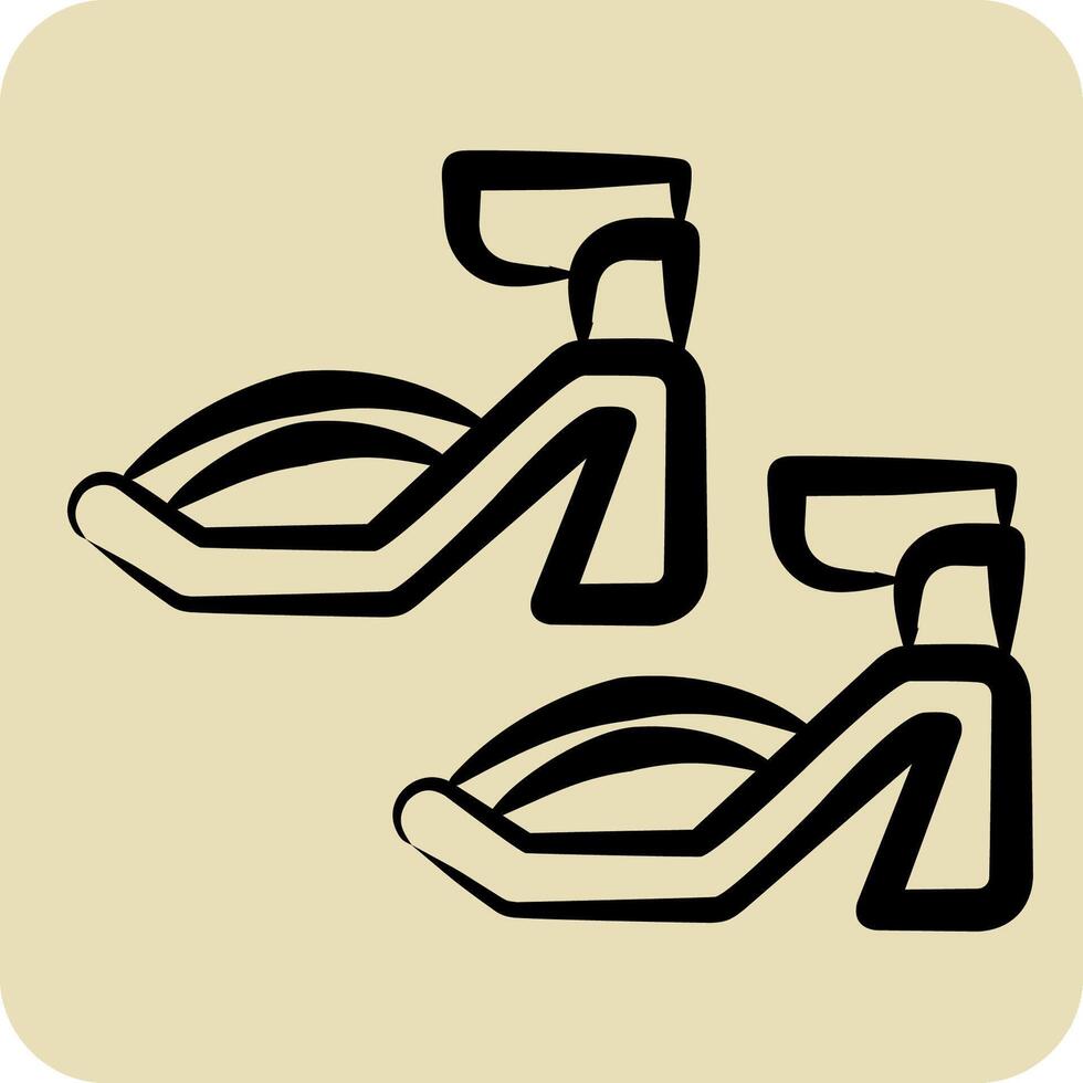 Icon Sandals. related to Fashion symbol. hand drawn style. simple design editable. simple illustration vector