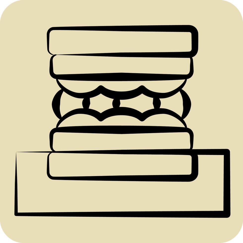 Icon Sandwich. related to Picnic symbol. hand drawn style. simple design editable. simple illustration vector