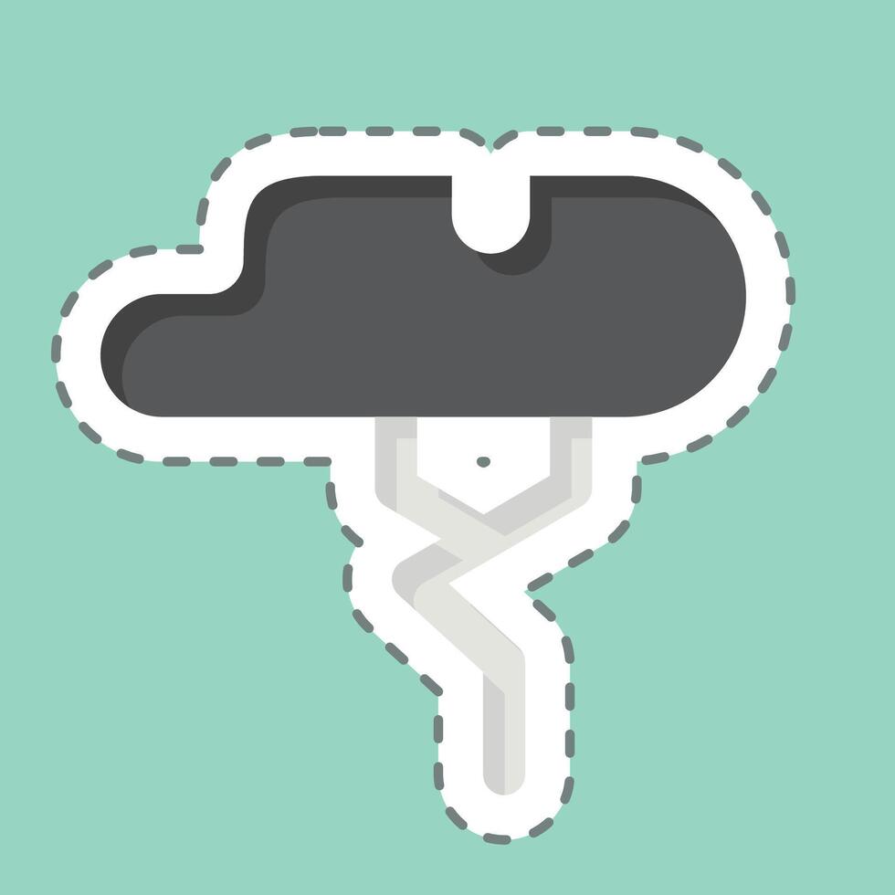 Sticker line cut Tree. related to Kenya symbol. simple design editable. simple illustration vector